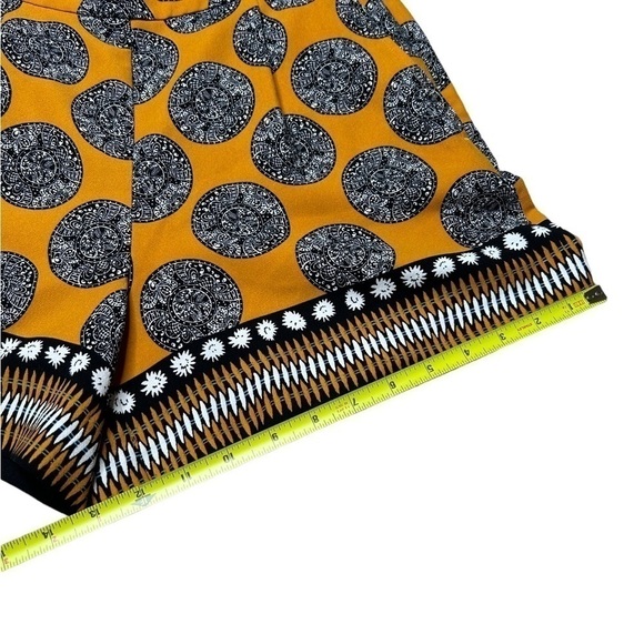 Ann Taylor Mustard Yellow Medallion Print Dressy Casual  Drape Short Size 2 - Picture 16 of 16